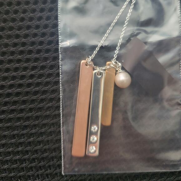 Vantel Chimes Necklace - Lavender/Pink 7.5 MM Pearl - NEW - Picture 2 of 4